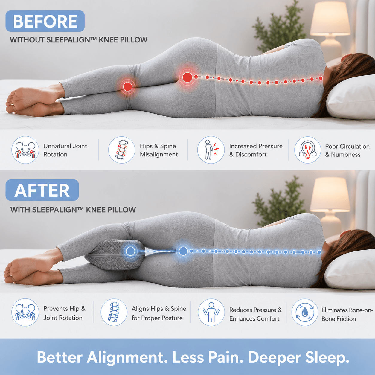 CloudRest SleepAlign™ Knee Pillow